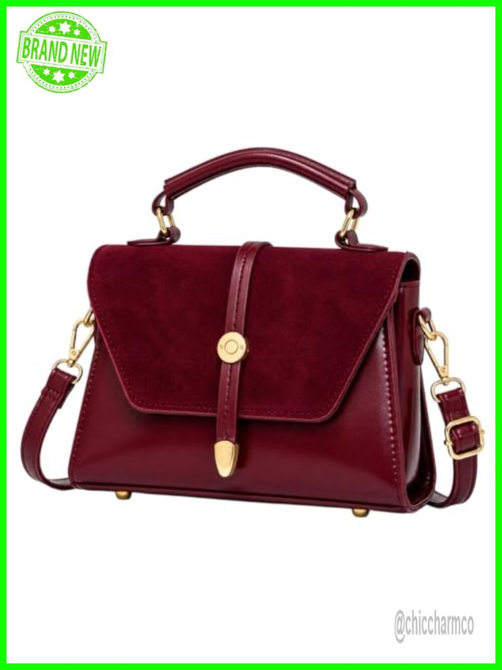 Women's PU Leather Crossbody Bag Top Handle Satchel Adjustable Strap Small